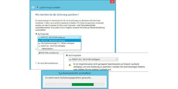 Zielmedium einstellen