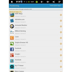 LBE Privacy Guard: App-Auflistung nach Zugriffsrecht
"Standortbestimmung" LBE Privacy Guard: App-Auflistung nach Zugriffsrecht
"Standortbestimmung"