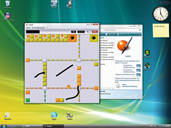 Windows Vista Inkball Game