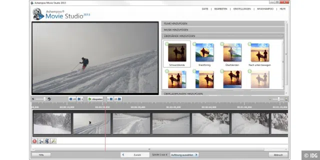 Schon eine einfache Videoschnitt-Software genügt, um aus mehreren Aufnahmen einen Film zu machen.