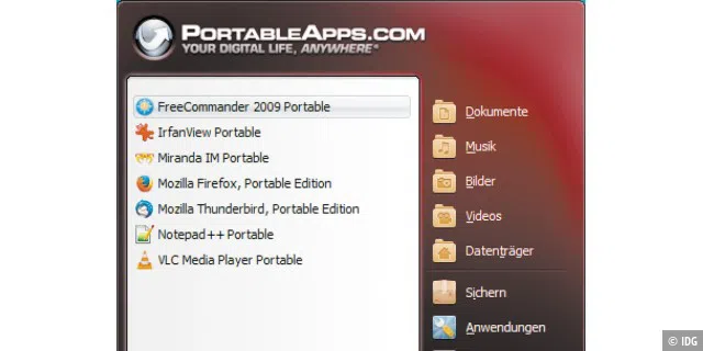 Zu einem portablen Betriebssystem passen portable Apps besonders gut. Mit der Portable-Apps-Suite haben Sie die wichtigsten Programme immer griffbereit.