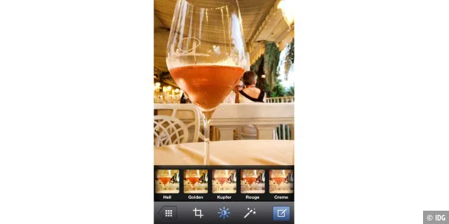 Facebook-Apps: Ein paar einfache Effektfilter peppen Bilder vor dem Hochladen ins soziale Netz bei Bedarf noch auf.