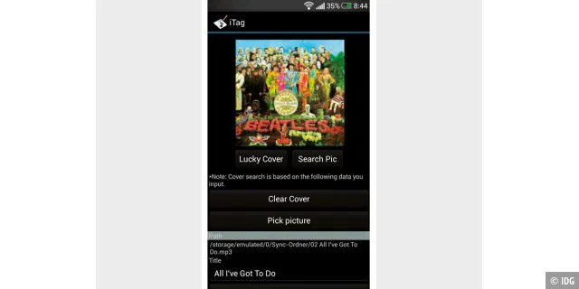 Mit der App iTag passen Sie die ID3-Tags Ihres MP3-Titels an, nach denen sie das entsprechende Album-Cover sucht.