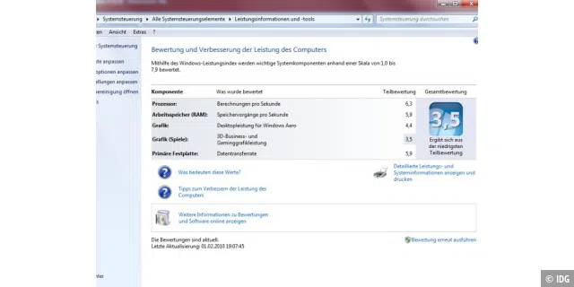 Windows-Leistungs-Index