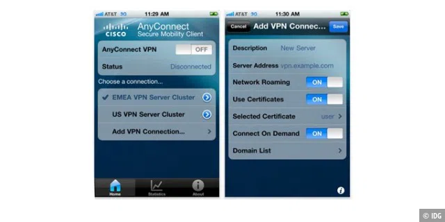 Verbinden Sie Ihr Tablet mit dem VPN Ihres Unternehmens mit Hilfe von Ciscos AnyConnect.