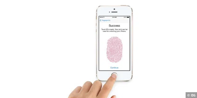 Apple preist den Fingerabdrucksensor und die im System hinterlegte Technik Touch ID als die beste denkbare Authentifizierung an – sie sei besser als jedes Passwort.