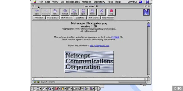 Der Nachfolger von Mosaic heißt Netscape.