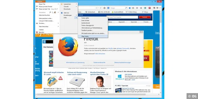 Nach der Installation von Classic Theme Restorer sieht Firefox 29 aus wie frühere Firefox-Versionen