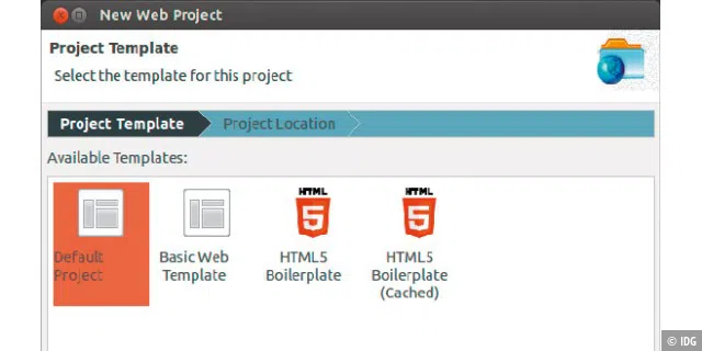 Vollständige Entwicklungsumgebung für Webdesigner: Aptana Studio kennt in seinen Vorlagen auch ein Grundgerüst für die Bearbeitung von Seiten im Format HTML5.