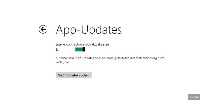 Sämtliche App-Updates werden in Windows 8.1.1 ganz automatisch im Hintergrund durchgeführt.