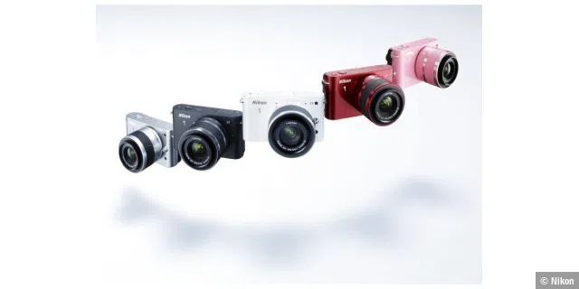 Die Nikon 1 J1 ist in fünf Farben erhältlich