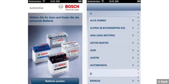Batterie-App von Bosch