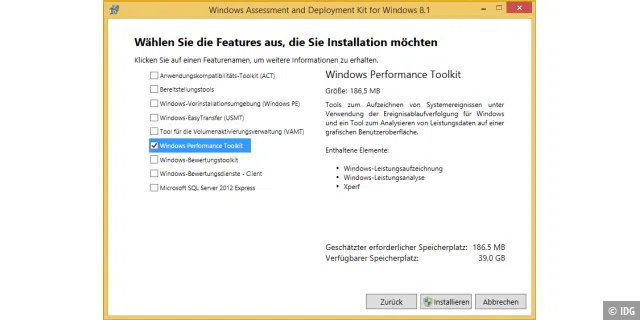 Das Windows Performance Toolkit (WPT) von Microsoft ist in der Programmsammlung „Windows Assessment and Deployment Kit (Windows ADK) für Windows 8.1 Update“ (Web-Installer auf der Heft-DVD) enthalten.