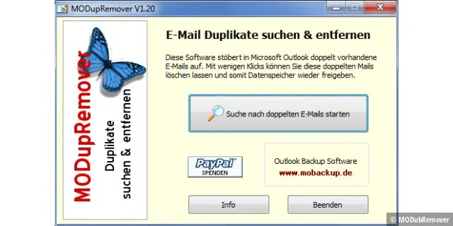 Wenn eine doppelte Mail entdeckt wird, schlägt MODubRemover die Mail zum Löschen vor, die noch nicht gelesen wurde.
