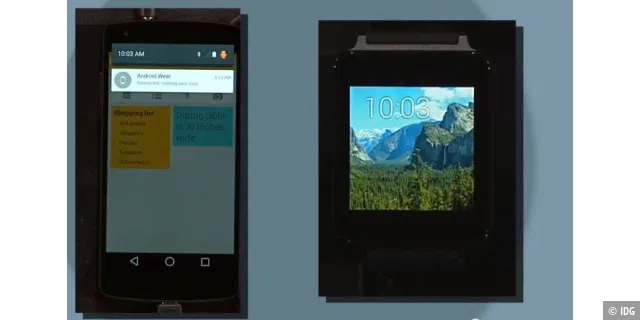 Dank Android Wear kann eine Smartwatch schnell Informationen und Daten mit einem Android-Gerät austauschen.