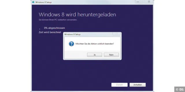 8.1 über Umwege: Starten Sie zuerst den Setup-Assistenten von Windows 8. Brechen Sie den Download ab und setzen Sie ihn per Windows-8.1-Setup-Assistent fort.