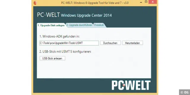 Daten umziehen: Mit dem PC-WELT Windows Upgrade Center 2014 kopieren Sie Ihre Daten und Einstellungen nach der Neuinstallation in das neue System.