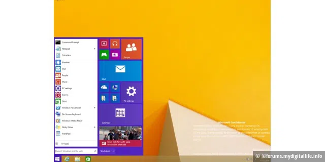 Der angebliche Screenshot von Windows 9. Es könnte sich auch um eine Fälschung handeln.
