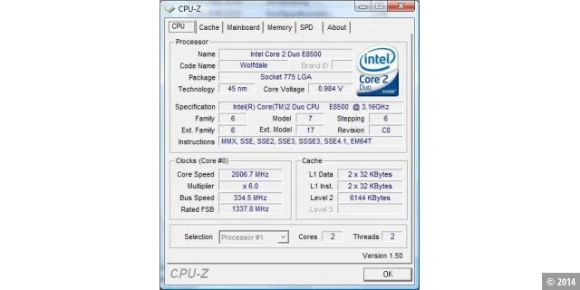 Die CPU des Wortmann Terra PC-WELT Multimedia 6100