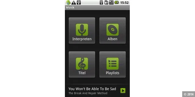 Der Musikplayer von Android.