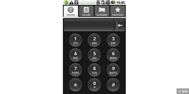 Das virtuelle Touchpad für Telefonanrufe.