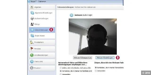 Die Einstellungen von Skype lassen jede Menge Raum für Bildoptimierungen