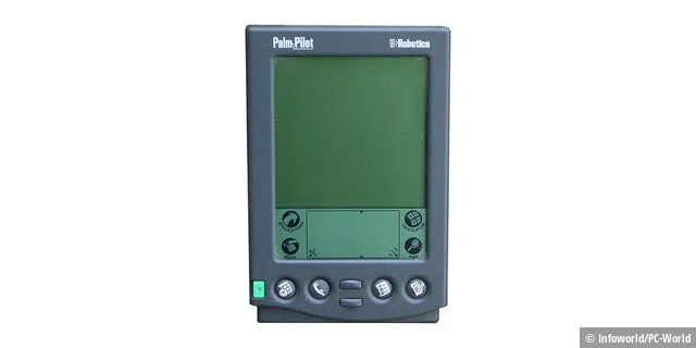 Der Palm Pilot von 1997 definierte die damals plumpen und klobigen Organizer neu und verfügte sowohl über Handschrift-Erkennung als auch über ein bemerkenswertes Software-Paket. Bild: Infoworld/PC-World