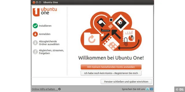 Canonicals Cloud: Der Ubuntu-One-Client gehört bei Ubuntu zum Standardinventar.