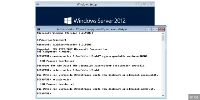 Hilfreich: Windows Server 2008 R2/2012 und Windows 7/8 können Sie in VHD-Dateien installieren. Das ist für Testumgebungen durchaus sinnvoll.