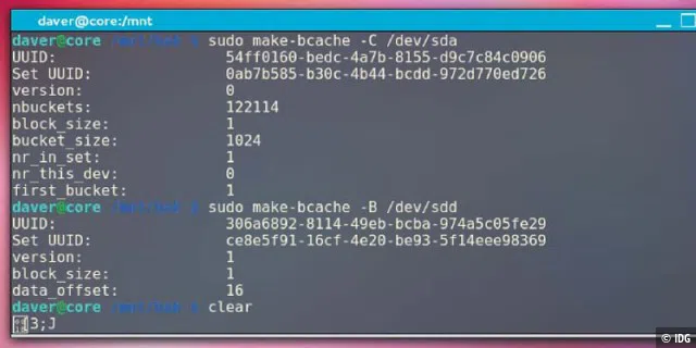Aus zwei mach eins: Bcache ähnelt im Aufbau einem Raid-Verbund. Zwei Datenträger (SSD als Cache, Festplatte als Datenspeicher) werden mit make-bcache zu einem neuen Laufwerk verschmolzen.