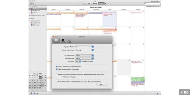 Termine verwalten und synchronisieren (Mac-OS X)