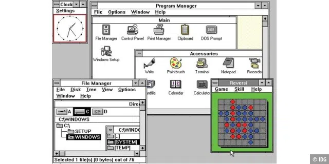 Benutzeroberfläche von Windows 3.0