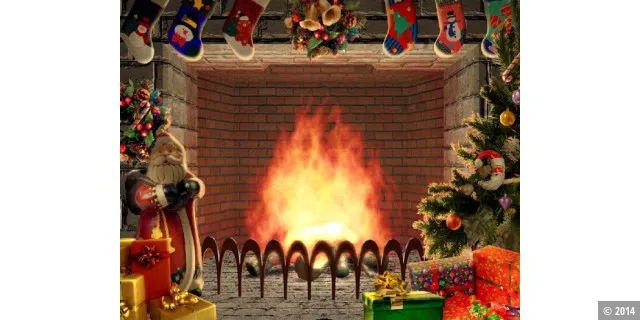 Bildschirmschoner: 3D Christmas Fireplace