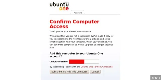 Einen PC zu Ubuntu One hinzufügen