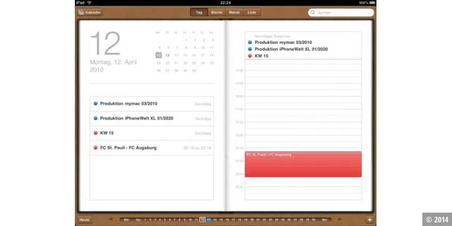 iPad-Apps von Apple: Kalender