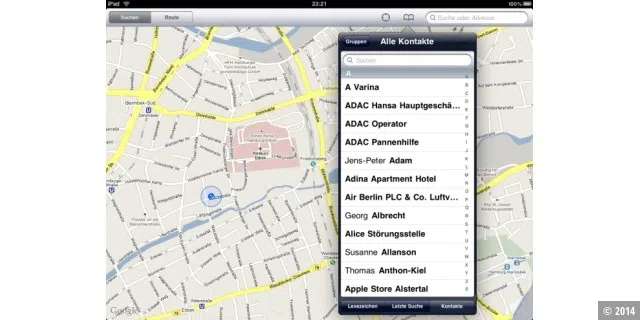 iPad-Apps von Apple: Karten
