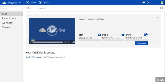 OneDrive synchronisiert Ihre Daten kostenlos.