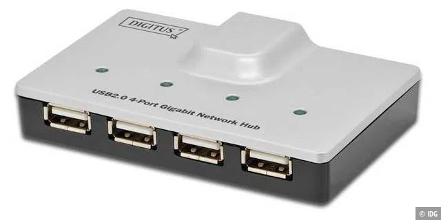 USB-Netzwerk-Hub: Geräte wie dieses sind ebenso funktionsreduziert wie einfach, aber vielleicht eben deshalb in manchem Heimnetz die ideale Lösung.