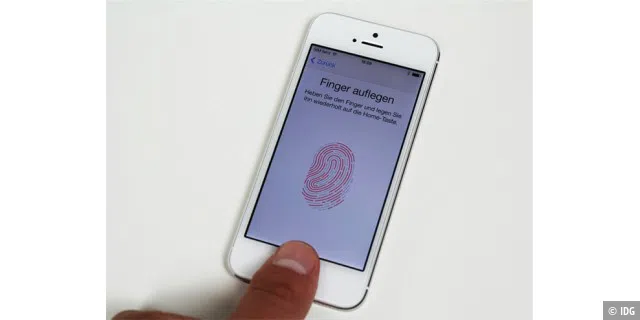 Apple iPhone 5s mit TouchID: Einmal konfiguriert, entsperren Sie das Smartphone mit Ihrem Fingerabdruck oder kaufen im App Store ein.