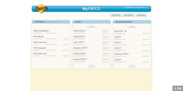 Der Cloud-Dienst My Fritz erlaubt die volle Kontrolle über die Fritzbox, inklusive Zugriff auf Netzwerk- festplatten und Rechner im Heimnetzwerk.