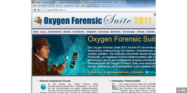 Mit der Oxygen Forensic Suite lassen sich rund 2500 Handy- und Smartphone-Modelle unter die virtuelle Lupe nehmen.