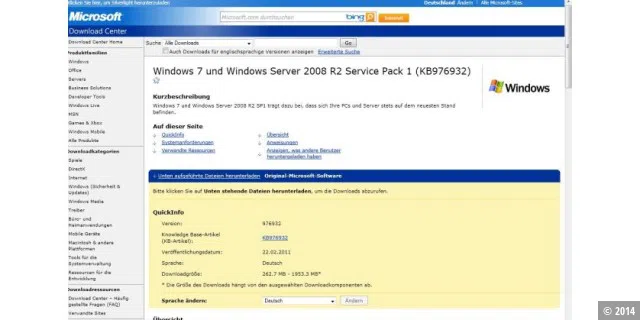 Slipstream: Windows 7 plus SP1 auf einer DVD