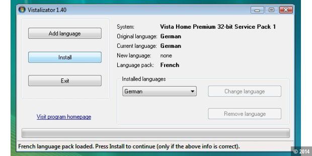 Vista Sprachen Installieren