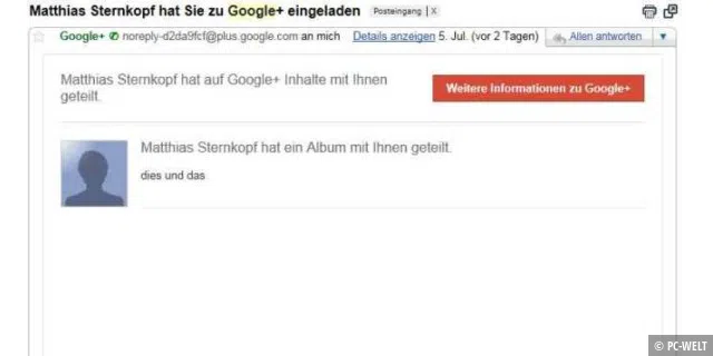 Google+ Einladung