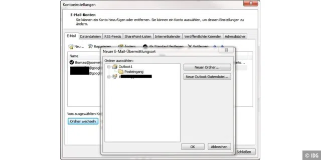 Outlook - Posteingangsordner anpassen