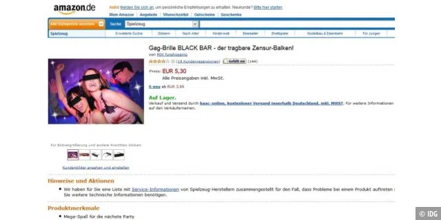 Gag-Brille Black-Bar