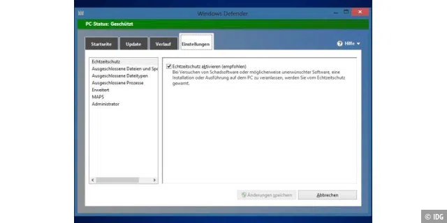 Windows 8: Virenschutz mit Defender und Smartscreen-Filter