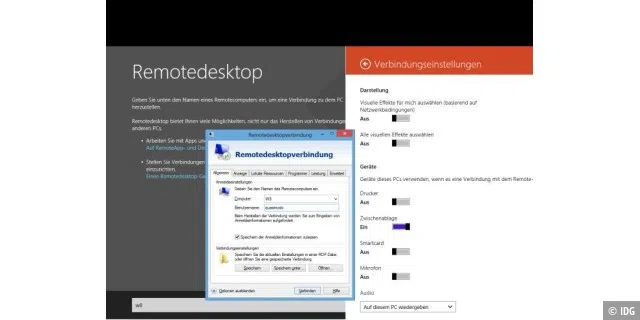 Windows 8: Remotedesktop - PC-Fernsteuerug