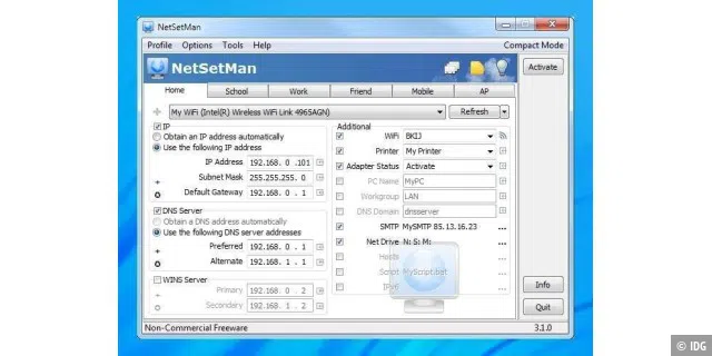 Netzwerk-Profile verwalten: NetSetMan
