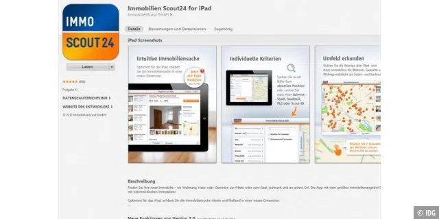 Platz 20: Immobilien Scout24 for iPad